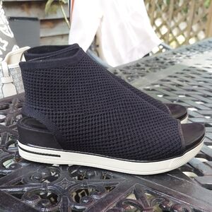 Eileen Fisher Black Knit Open-Toe Shoes